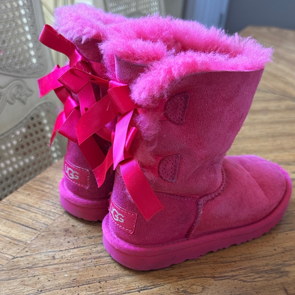 UGG Vibrant Pink Boots with Satin Bows